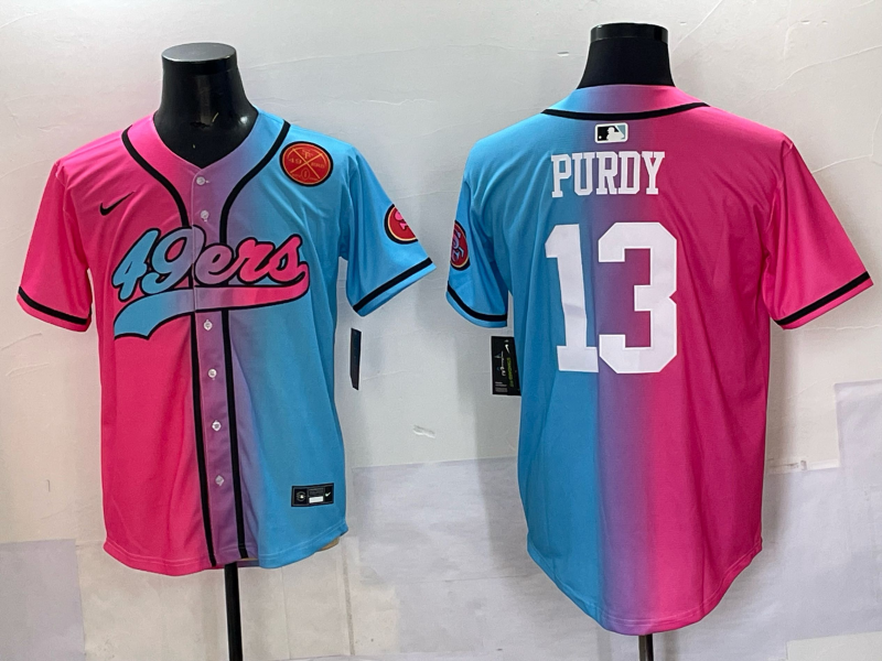 Men San Francisco 49ers #13 Purdy Blue pink Nike Limited NFL 2025 Jersey 008->san francisco 49ers->NFL Jersey